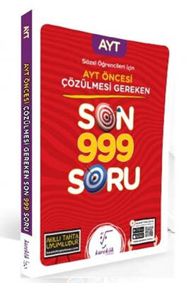 Karekök Yayınları 2021 Sözel Öğrencileri İçin AYT Öncesi Çözülmesi Gereken Son 999 Soru - 1