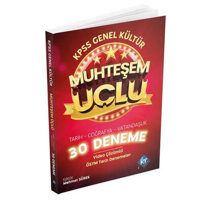KR Akademi KPSS Genel Kültür Muhteşem Üçlü 30 Deneme - 1