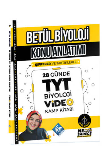 KR Akademi Yayınları TYT Betül Biyoloji Şifreler ve Taktiklerle Konu Anlatımı 28 Günde Video Kamp - 1