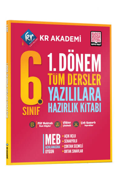 KR Akademi Yayınları 2024 6. Sınıf 1. Dönem Tüm Dersler Yazılılara Hazırlık Kitabı - 1