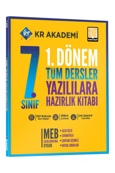 KR Akademi Yayınları 2024 7. Sınıf 1. Dönem Tüm Dersler Yazılılara Hazırlık Kitabı - 1