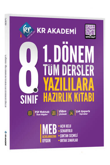 KR Akademi Yayınları 2024 8. Sınıf 1. Dönem Tüm Dersler Yazılılara Hazırlık Kitabı - 1