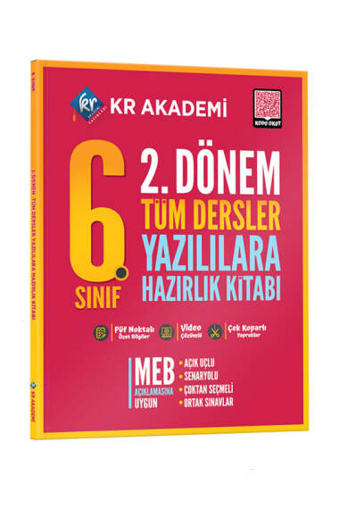 KR Akademi Yayınları 6.Sınıf 2.Dönem Tüm Dersler Yazılılara Hazırlık Kitabı - 1