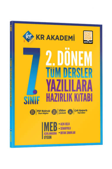 KR Akademi Yayınları 7.Sınıf 2.Dönem Tüm Dersler Yazılılara Hazırlık Kitabı - 1