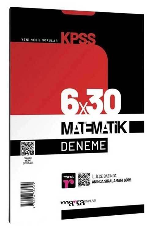Marka KPSS Matematik 6x30 Deneme Video Çözümlü Marka Yayınları