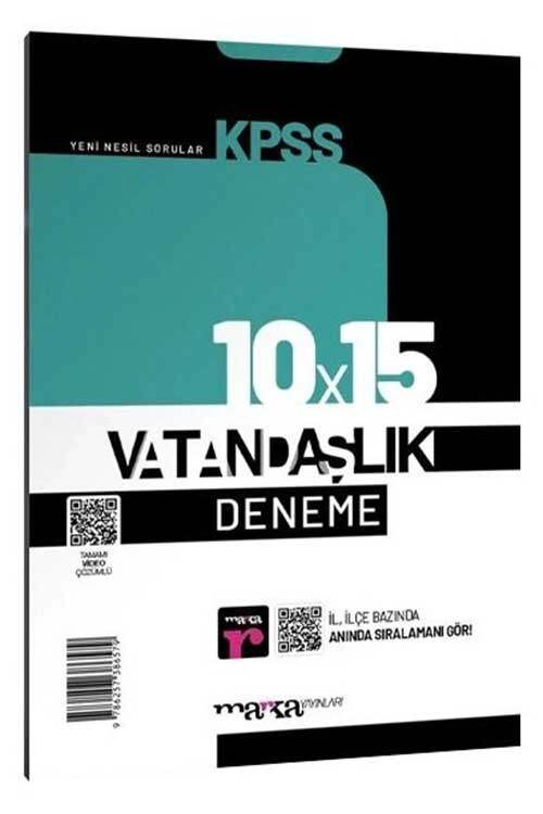 Marka KPSS Vatandaşlık 10x15 Deneme Video Çözümlü Marka Yayınları