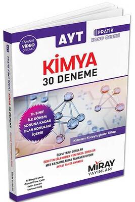 Miray Yayınları AYT Kimya Tamamı Video Çözümlü 30 Deneme İlk Dönem - 1