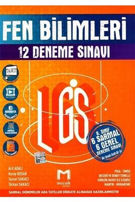 ​Mozaik Yayınları 8. Sınıf LGS Fen Bilimleri 12 Deneme Sınavı - 1
