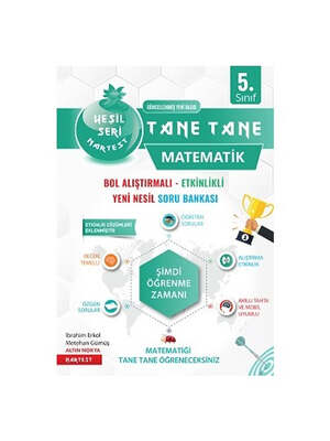 Nartest Yayınları 5. Sınıf Yeşil Tane Tane Matematik 2021 (Kolay-Orta) Soru Bankası - 1