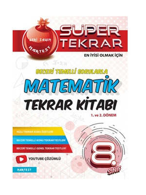 Nartest Yayınları 8. Sınıf Kırmızı Matematik Soru Bankası Süper Tekrar Kitabı - 1