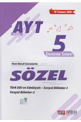 Nitelik Yayınları AYT Sözel Özel 5 Deneme Sınavı - 1