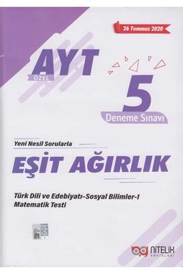 Nitelik Yayınları AYT Eşit Ağırlık Özel 5 Deneme Sınavı - 1