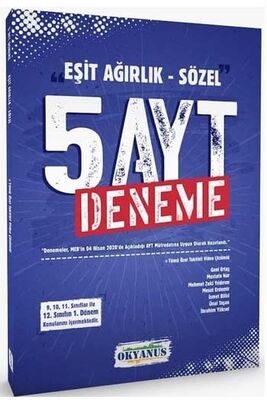 Okyanus Yayınları AYT Eşit Ağırlık Sözel 5 Deneme - 1