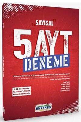 ​Okyanus Yayınları AYT Sayısal 5 Deneme - 1