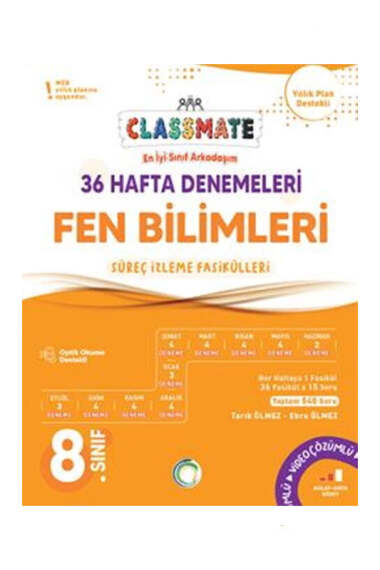Okyanus Yayınları 8.Sınıf Fen Bilimleri Classmate 36 Hafta Denemeleri - 1