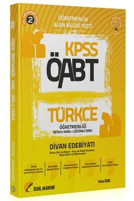 Özdil Akademi 2021 ÖABT Türkçe Öğretmenliği 2. Kitap Divan Edebiyatı Konu Anlatımlı - 1