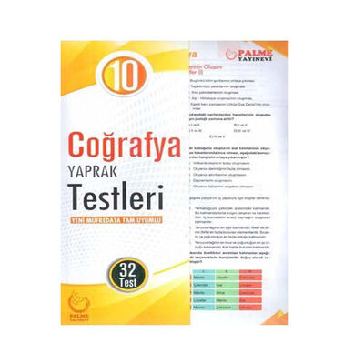 Palme Yayınları 10. Sınıf Coğrafya Yaprak Testleri - 1