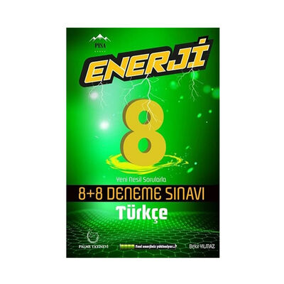 Palme Yayınları 8. Sınıf Türkçe Enerji 8+8 Deneme Sınavı - 1