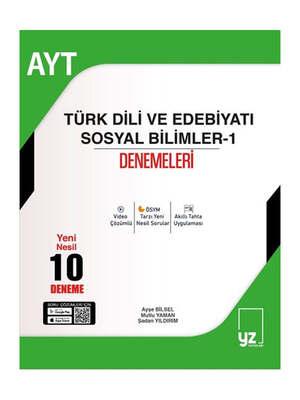 Palme Yayıncılık YZ AYT Türk Dili ve Edebiyatı - Soyal Bilimler-1 Deneme Sınavı ( 10 Deneme) - 1
