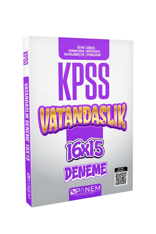 Panem Yayıncılık KPSS Genel Kültür Çözümlü Vatandaşlık 16x15 Deneme