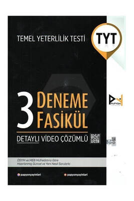 Papyon YKS TYT 3 Fasikül Deneme Video Çözümlü Papyon Yayınları - 1