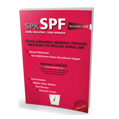 Pelikan Yayınevi SPK - SPF Geniş Kapsamlı Sermaye Piyasası Mevzuatı ve Meslek Kuralları Konu Anlatımlı Soru Bankası 1002 - 1