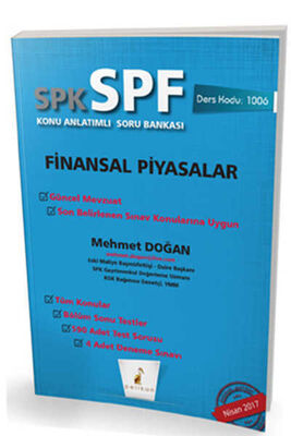 Pelikan Yayınevi SPK - SPF Finansal Piyasalar Konu Anlatımlı Soru Bankası 1006 - 1