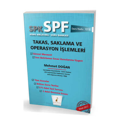 Pelikan Yayınevi SPK - SPF Takas, Saklama ve Operasyon İşlemleri Konu Anlatımlı Soru Bankası 1012 - 1