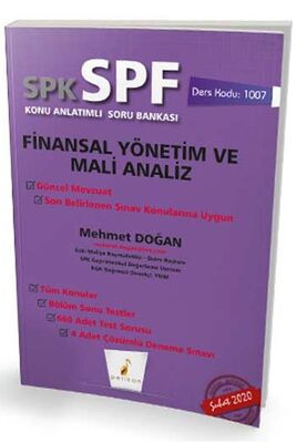Pelikan Yayınları SPK - SPF Finansal Yönetim ve Mali Analiz Konu Anlatımlı Soru Bankası 1007 - 1