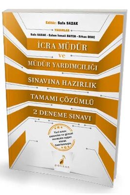 ​Pelikan Yayınları İcra Müdür ve Müdür Yardımcılığı Sınavına Hazırlık Tamamı Çözümlü 2 Deneme Sınavı - 1