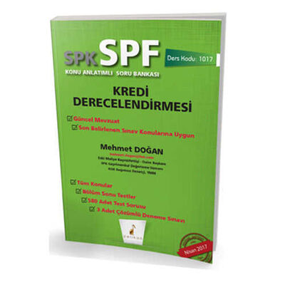 Pelikan Kitabevi SPK - SPF Kredi Derecelendirmesi Konu Anlatımlı Soru Bankası 1017 - 1