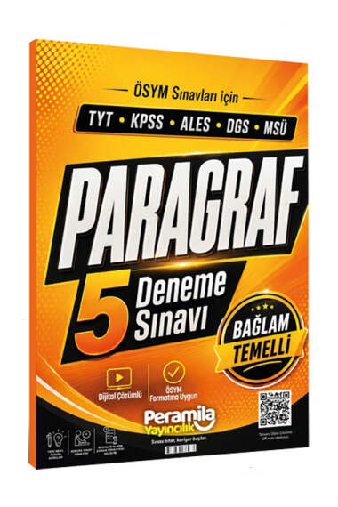 PeraMila Yayıncılık TYT KPSS ALES DGS MSÜ Paragraf Tamamı Dijital Çözümlü 5 Deneme Sınavı - 1