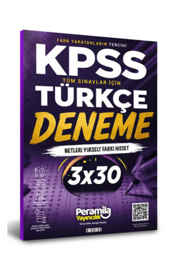 PeraMila Yayıncılık KPSS ve Tüm Sınavlar İçin Türkçe 3x30 Tamamı Çözümlü Deneme Sınavı - 1