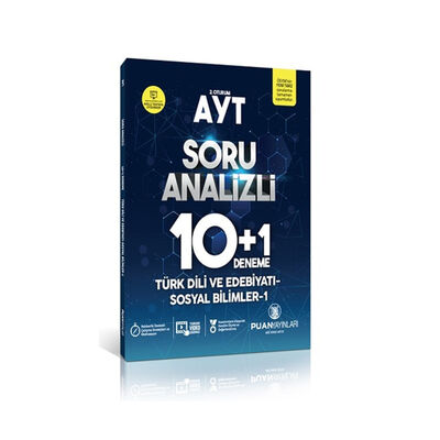 ​Puan Yayınları AYT Türk Dili ve Edebiyatı Sosyal Bilimler 1 Soru Analizli 10+1 Deneme - 1