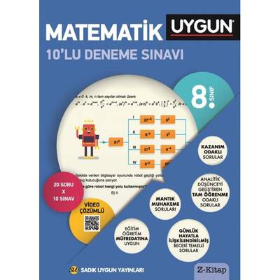 Sadık Uygun Yayınları 8. Sınıf Matematik 10 lu Deneme Sınavı - 1