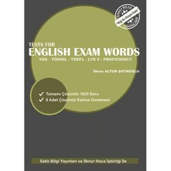 Saklı Bilgi Yayınları - Saklı Bilgi Yayınları Tests for English Exam Words