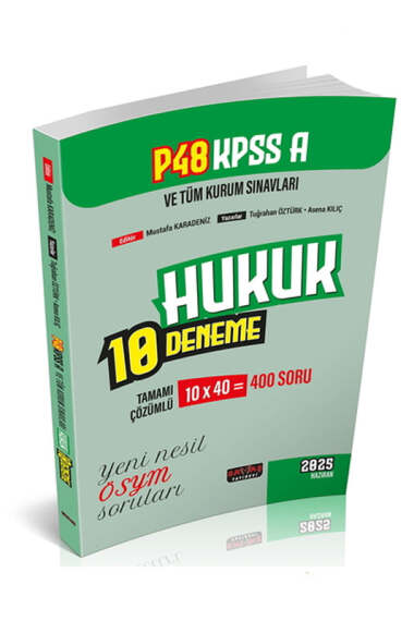 Savaş Yayınları 2025 P48 KPSS-A Grubu Hukuk 10 Deneme - 1