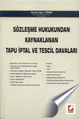 Seçkin Yayıncılık Sözleşme Hukukundan Kaynaklanan Tapu İptal ve Tescil Davaları - 1