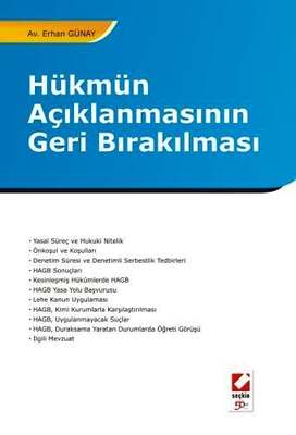 Seçkin Yayıncılık Hükmün Açıklanmasının Geri Bırakılması - 1