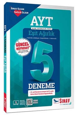 Sınav Yayınları AYT Eşit Ağırlık Çözümlü 5 Deneme - 1