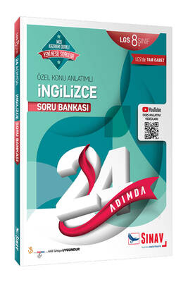 Sınav Yayınları 8. Sınıf LGS İngilizce 24 Adımda Özel Konu Anlatımlı Soru Bankası - 1