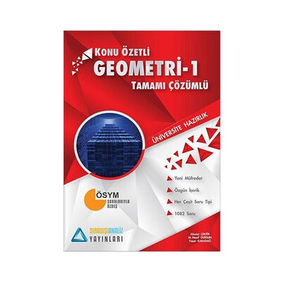 ​Sıradışıanaliz Yayınları TYT Geometri 1 Konu Özetli Tamamı Çözümlü Soru Bankası - 1