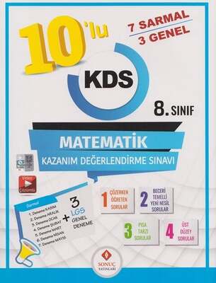 Sonuç Yayınları 8. Sınıf Matematik 10 lu Kazanım Değerlendirme Sınavı - 1