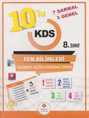 Sonuç Yayınları 8. Sınıf Fen Bilimleri 10 lu Kazanım Değerlendirme Sınavı - 1