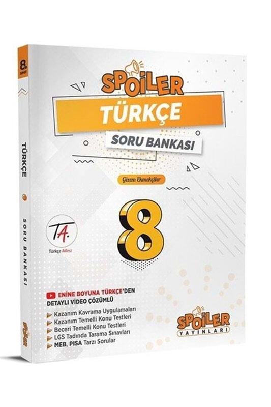 Spoiler Yayınları LGS 8. Sınıf Türkçe Spoiler Soru Bankası