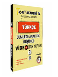 Tasarı Yayınları - Tasarı Eğitim Yayınları Türkçe Cümlede Analitik Video Ders Notları -3