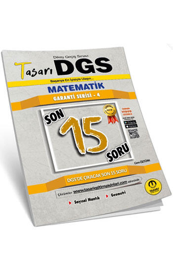 Tasarı Yayınları DGS Matematik Son 15 Soru Garanti Serisi Soru Kitapçığı