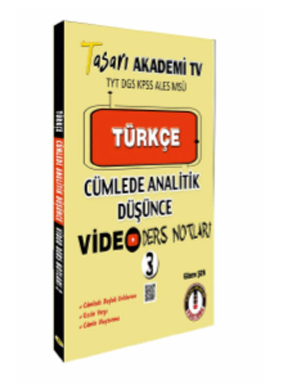 Tasarı Eğitim Yayınları Türkçe Cümlede Analitik Video Ders Notları -3