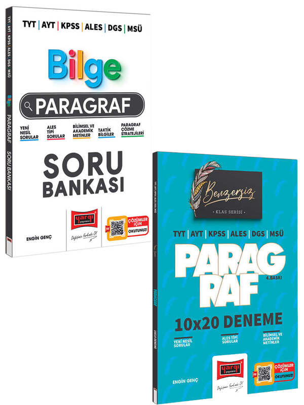 Yargı Yayınları TYT AYT KPSS ALES DGS MSÜ Paragraf Soru Bankası ve 10x20 Deneme Seti