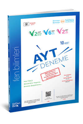 ÜçDörtBeş Yayınları AYT Fen Bilimleri 10 Deneme - 1